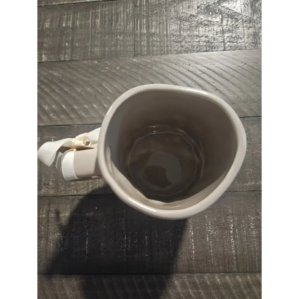 Rae Dunn Artisan Collection Coffee Cocoa Tea Cup Mug NWT Beige Ribbed